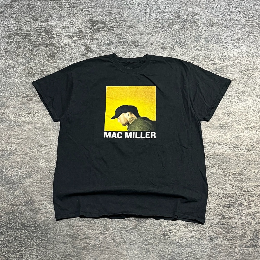 Mac Miller T Shirt Mens XL Black Side Profile Portrait Music